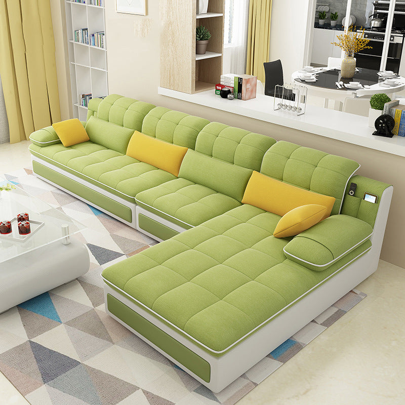 Contemporary Pillow Top Arm Stationary Living Room Sofa Chaise