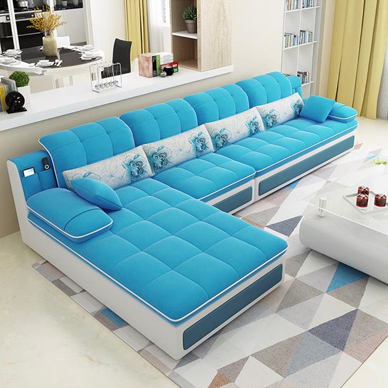 Contemporary Pillow Top Arm Stationary Living Room Sofa Chaise