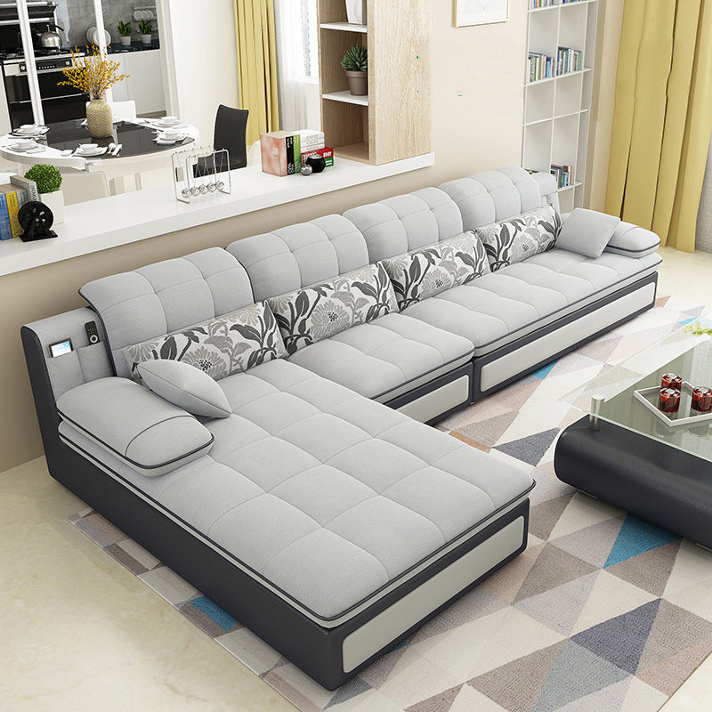 Contemporary Pillow Top Arm Stationary Living Room Sofa Chaise