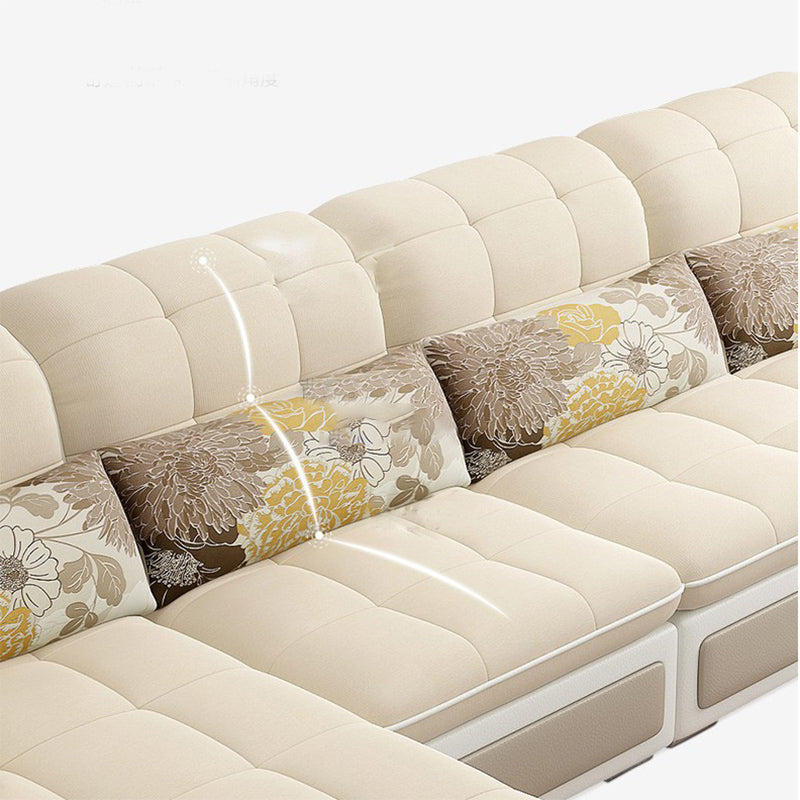 Contemporary Pillow Top Arm Stationary Living Room Sofa Chaise