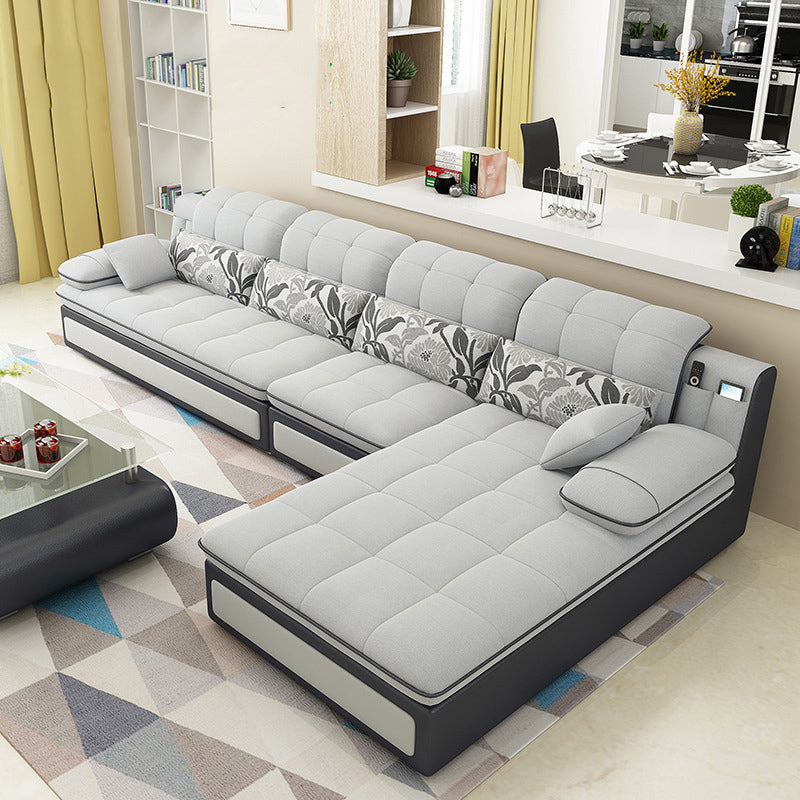 Contemporary Pillow Top Arm Stationary Living Room Sofa Chaise