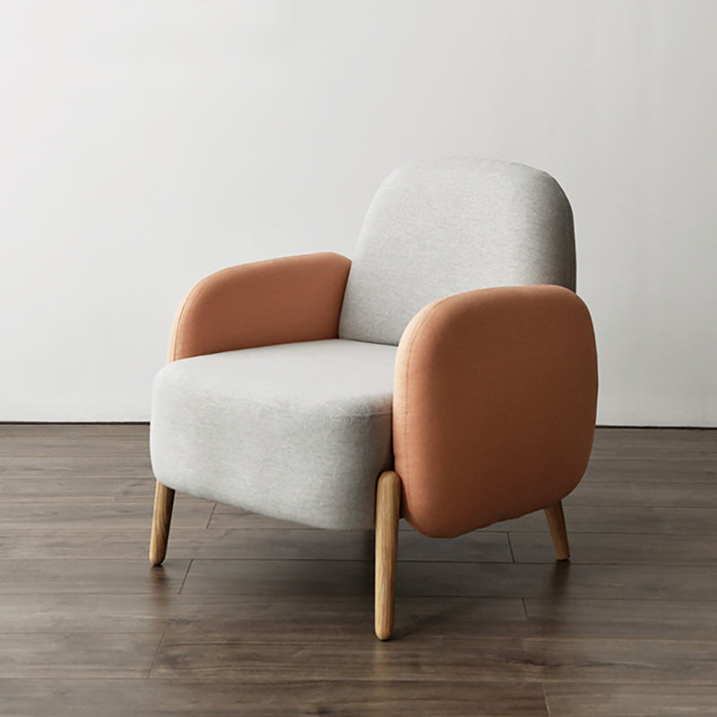 29.52" Wide Linen Arm Chair Square Arms Included Chair with Basic Four Leg