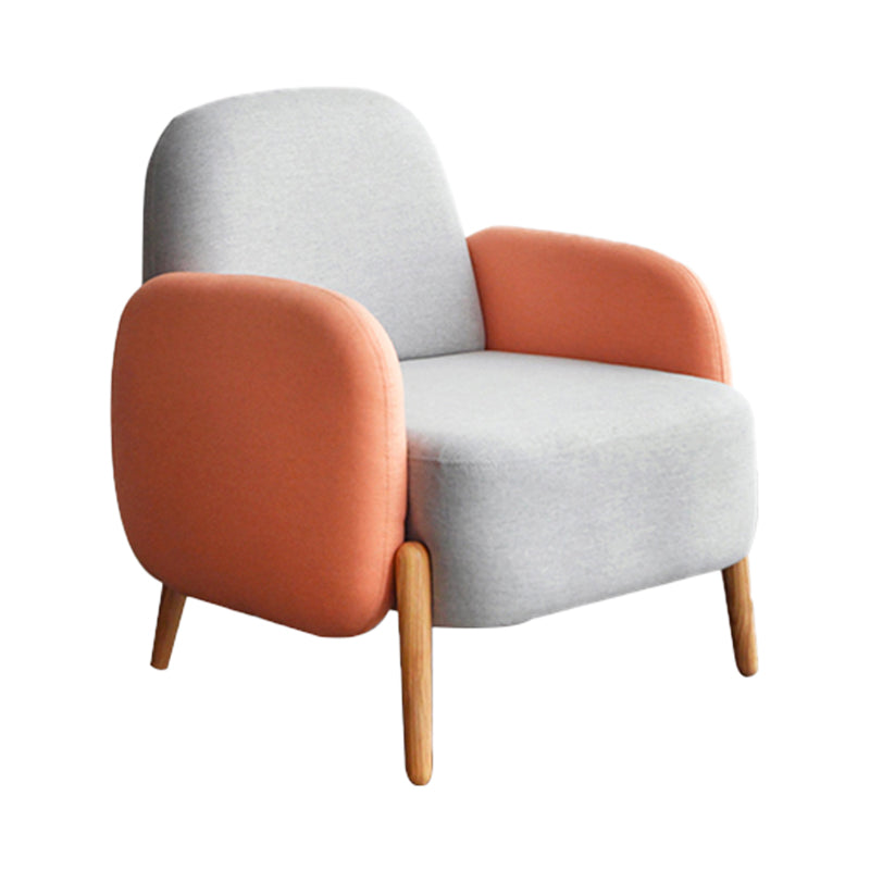 29.52" Wide Linen Arm Chair Square Arms Included Chair with Basic Four Leg