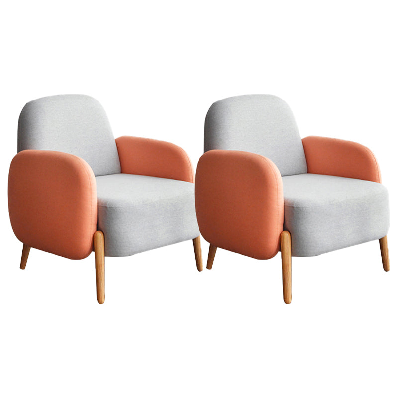 29.52" Wide Linen Arm Chair Square Arms Included Chair with Basic Four Leg