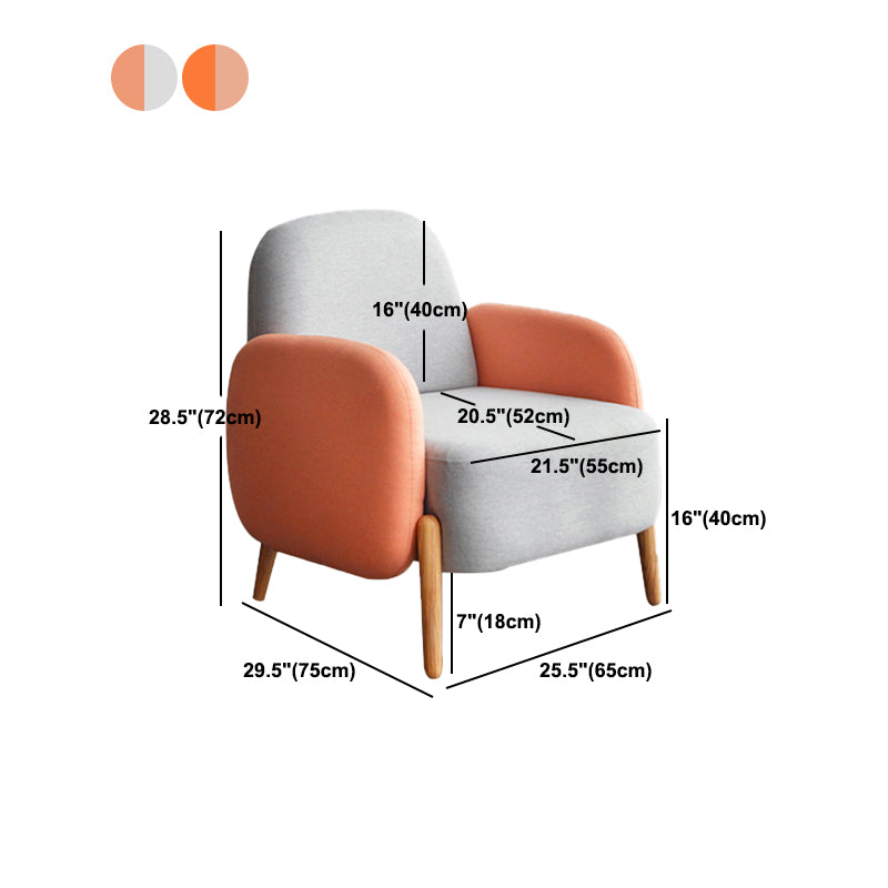 29.52" Wide Linen Arm Chair Square Arms Included Chair with Basic Four Leg