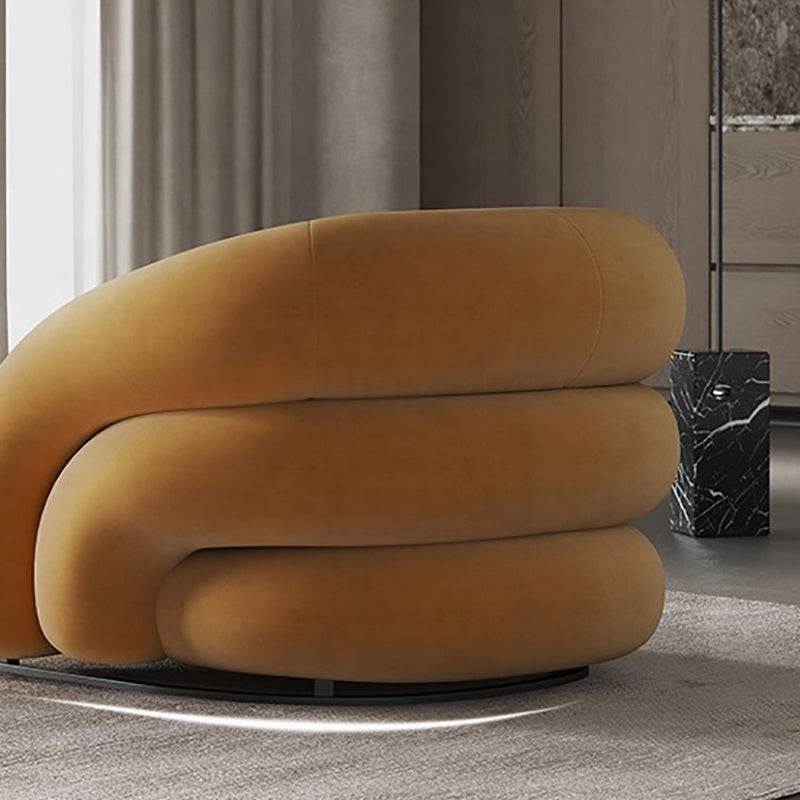 Velvet Barrel Chair 33.85" Wide Arms Included Chair for Living Room