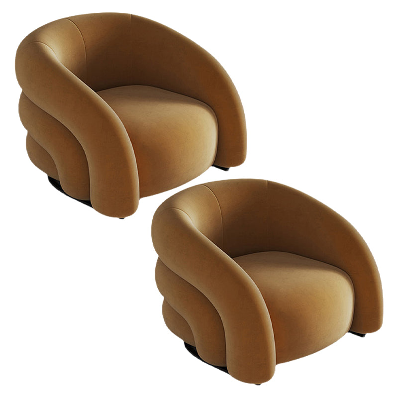 Velvet Barrel Chair 33.85" Wide Arms Included Chair for Living Room