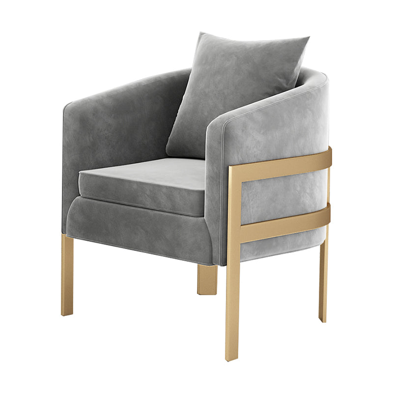 23.62" Wide Velvet Barrel Chair Arms Included Chair for Living Room