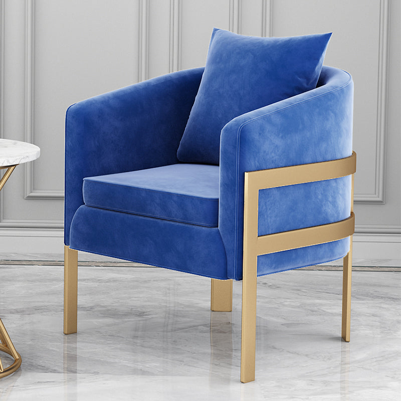 23.62" Wide Velvet Barrel Chair Arms Included Chair for Living Room