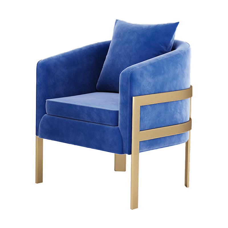 23.62" Wide Velvet Barrel Chair Arms Included Chair for Living Room