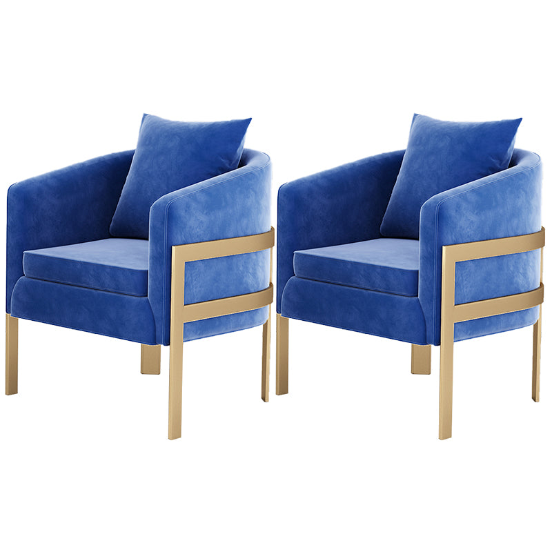 23.62" Wide Velvet Barrel Chair Arms Included Chair for Living Room