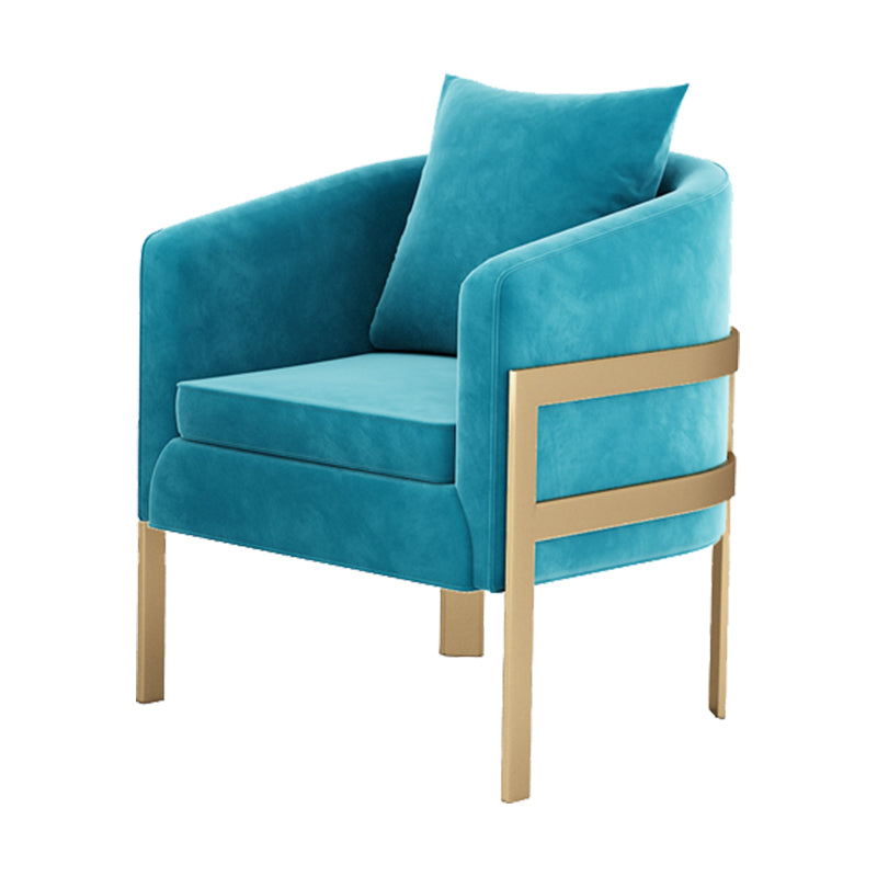 23.62" Wide Velvet Barrel Chair Arms Included Chair for Living Room