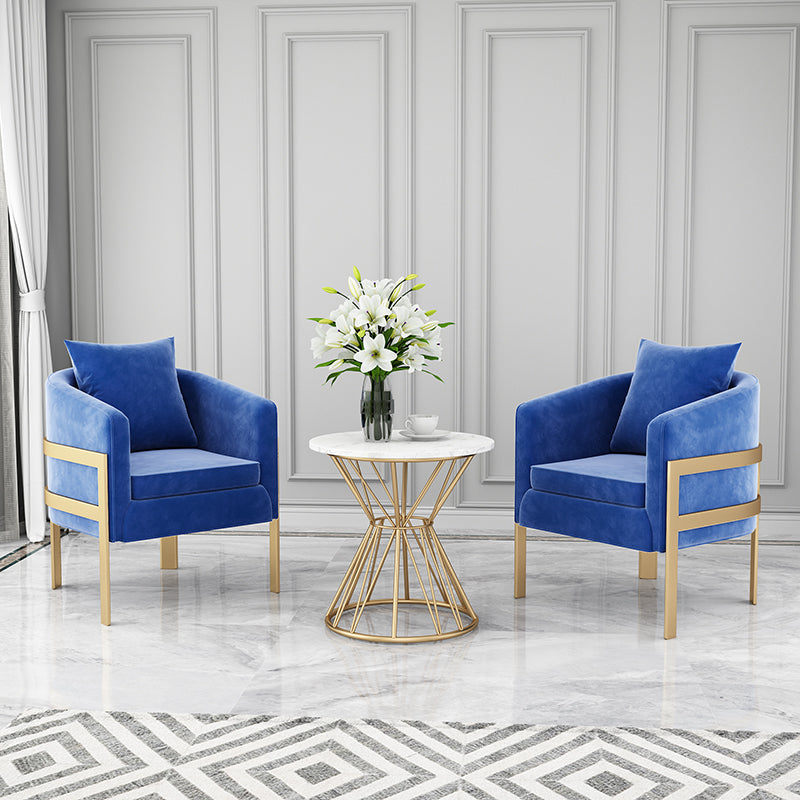 23.62" Wide Velvet Barrel Chair Arms Included Chair for Living Room