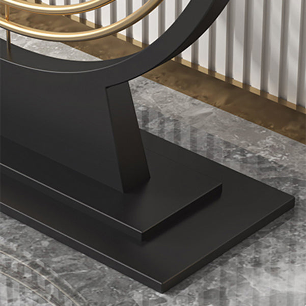 11" Wide Contemporary Console Table Stone Half Moon End Table