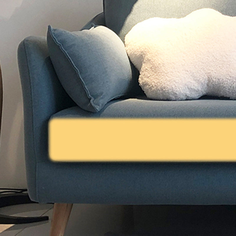 34.25" H Modern 3-seater Cotton Blend Flared Arm Sofa with Pillows