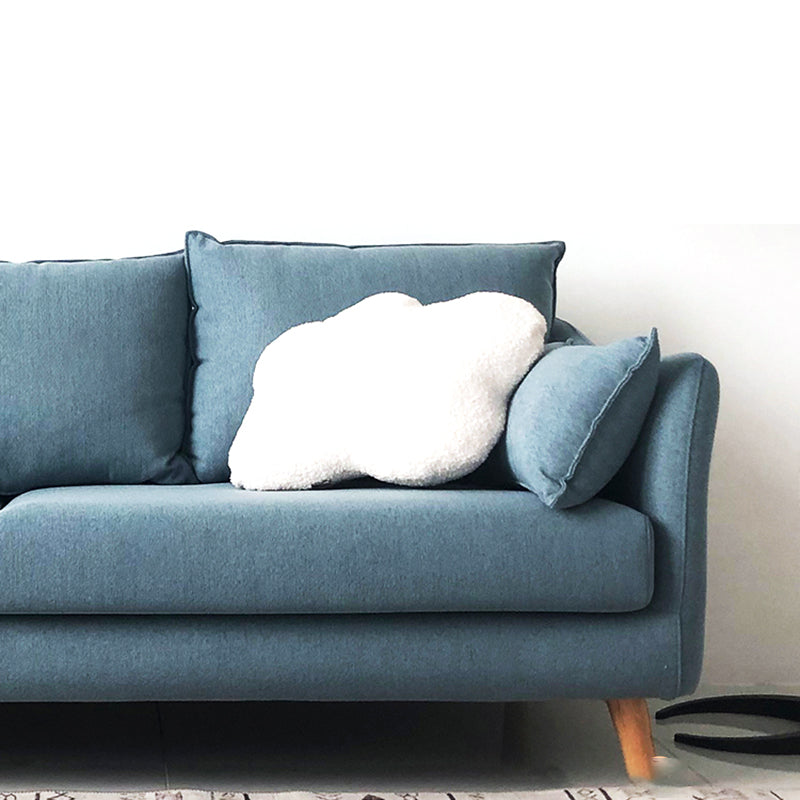 34.25" H Modern 3-seater Cotton Blend Flared Arm Sofa with Pillows