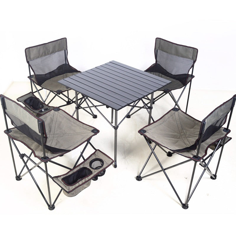 Modern Camping Table Metal 5 Piece Camping Table Set for Outdoor