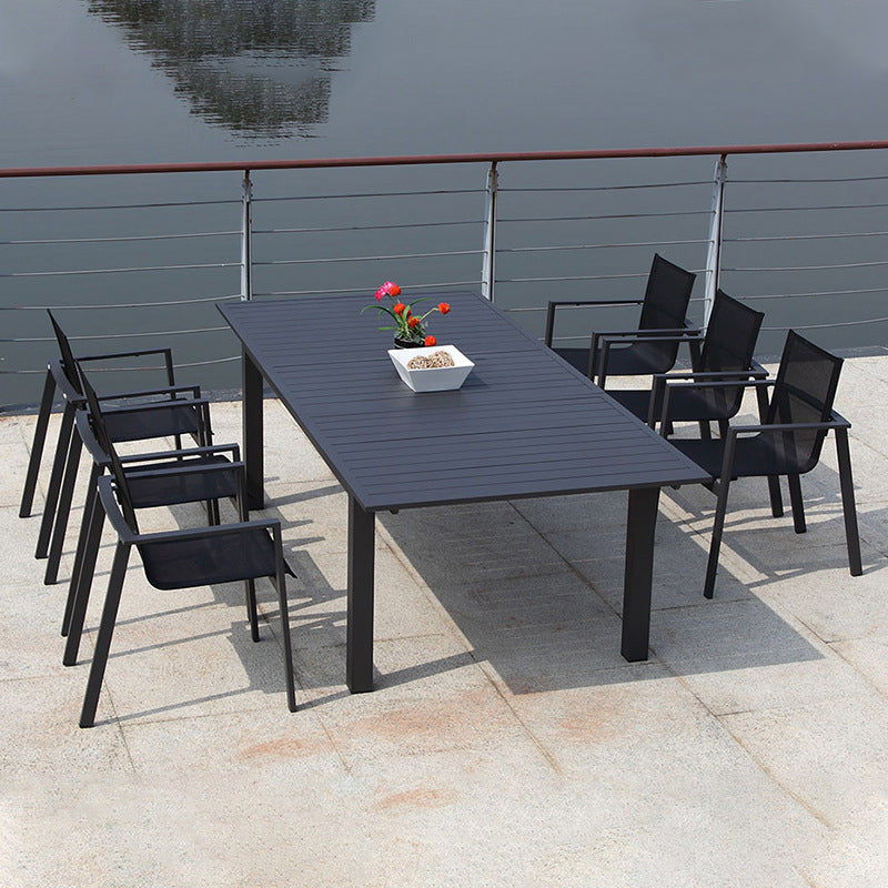 Modern Dining Table Set 1/4/7/9 Piece Metal Patio Dining Table for Garden