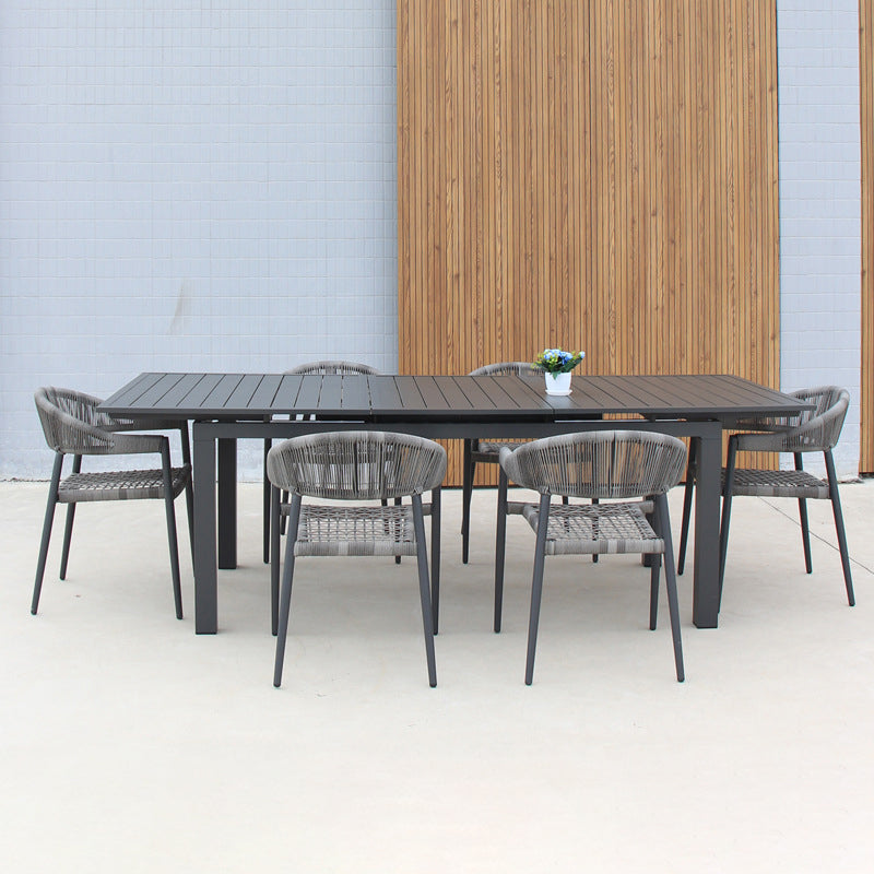 Modern Dining Table Set 1/4/7/9 Piece Metal Patio Dining Table for Garden