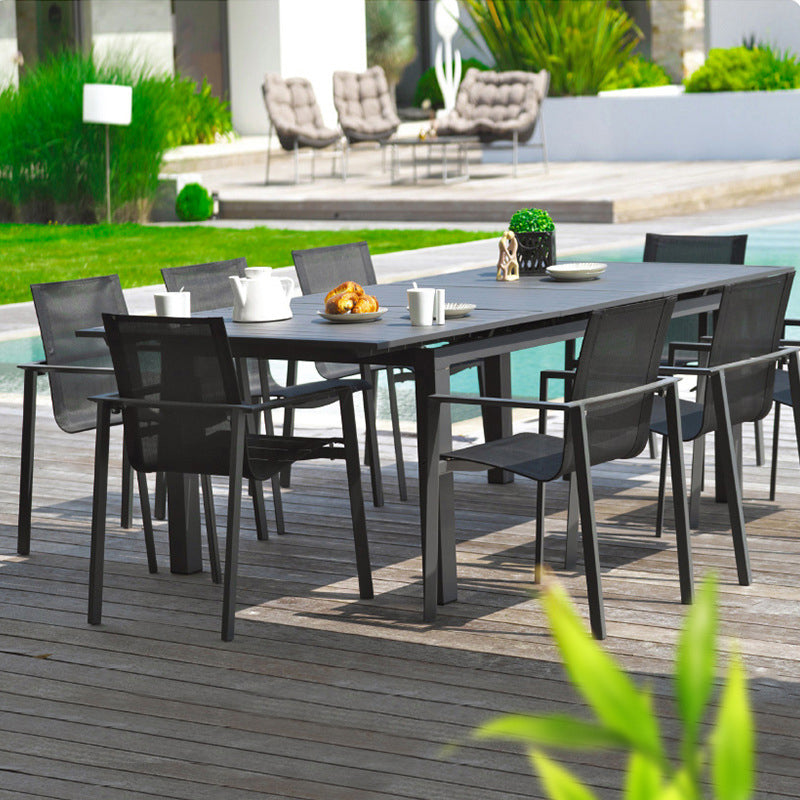 Modern Dining Table Set 1/4/7/9 Piece Metal Patio Dining Table for Garden