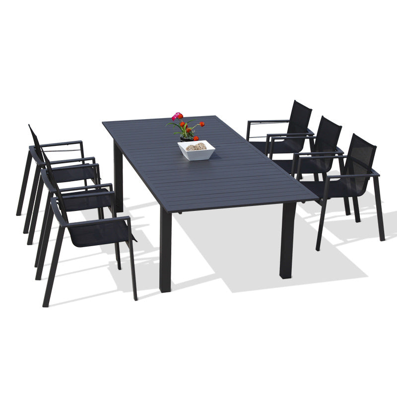 Modern Dining Table Set 1/4/7/9 Piece Metal Patio Dining Table for Garden