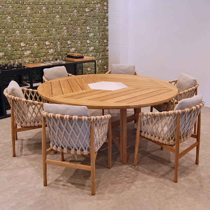 Modern Dining Table Set 1/4/5/7 Piece Teak Dining Set for Garden