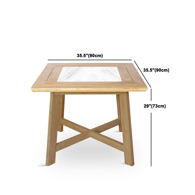 Modern Dining Table Set 1/4/5/7 Piece Teak Dining Set for Garden