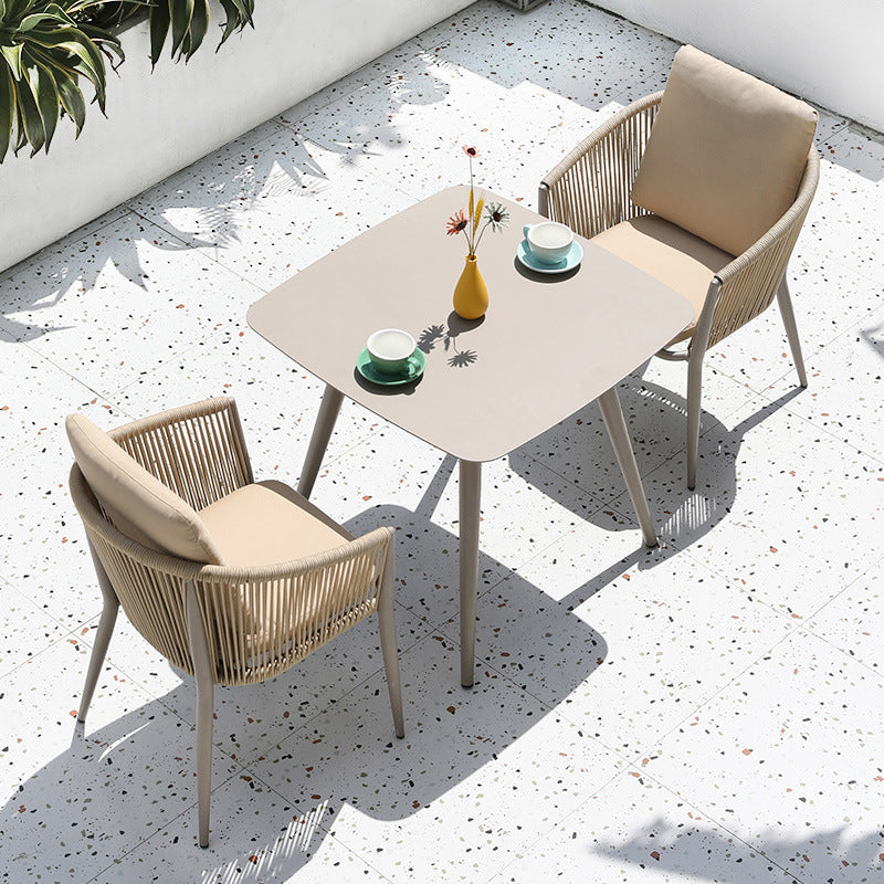 Bohemian Style Dining Table Set 1/3/5/7 Piece Wood and Metal Dining Set for Patio