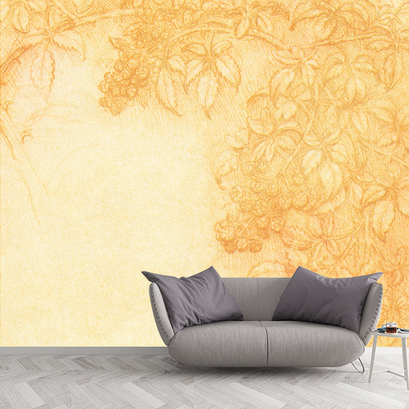 Illustration Mildew Resistant Mural Wallpaper Flowers Decoration Indoor Wall Mural