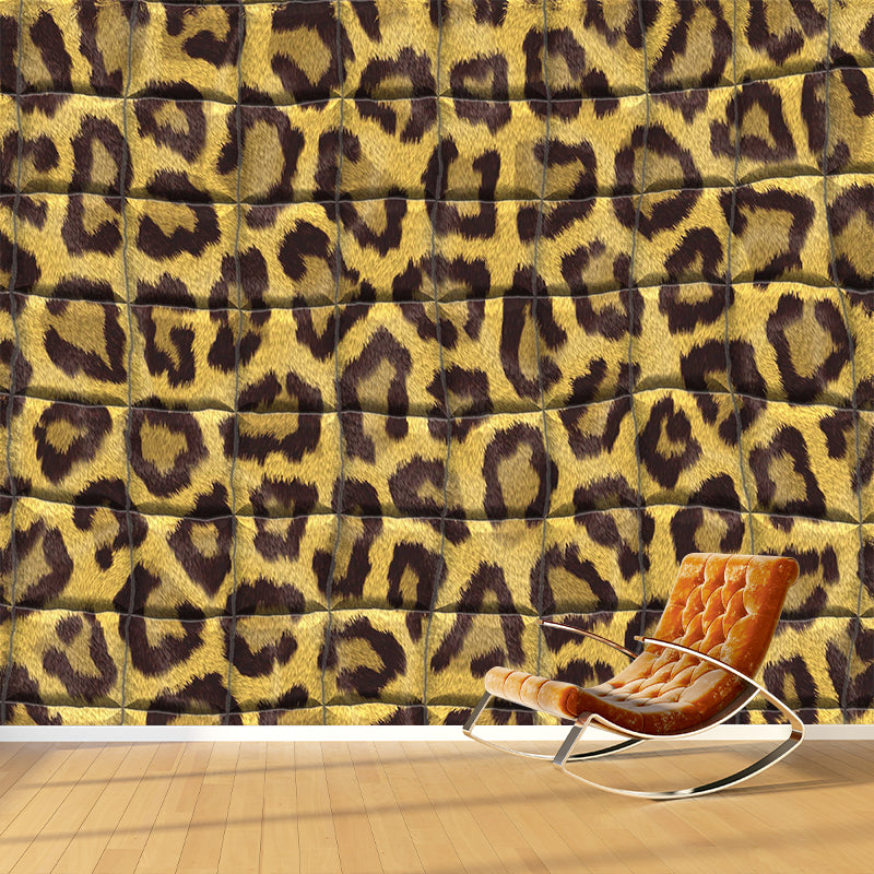 Modern Illustration Mural Wallpaper Cosmic Leopard Print Sitting Room Wall Mural