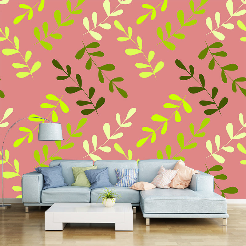 Illustration Stain Resistant Mural Wallpaper Plant Decoration Indoor Wall Mural