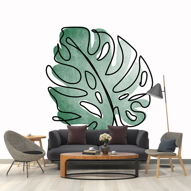 Eco-friendly Wall Mural Wallpaper Illustration Plant Decoration Sitting Room Wall Mural