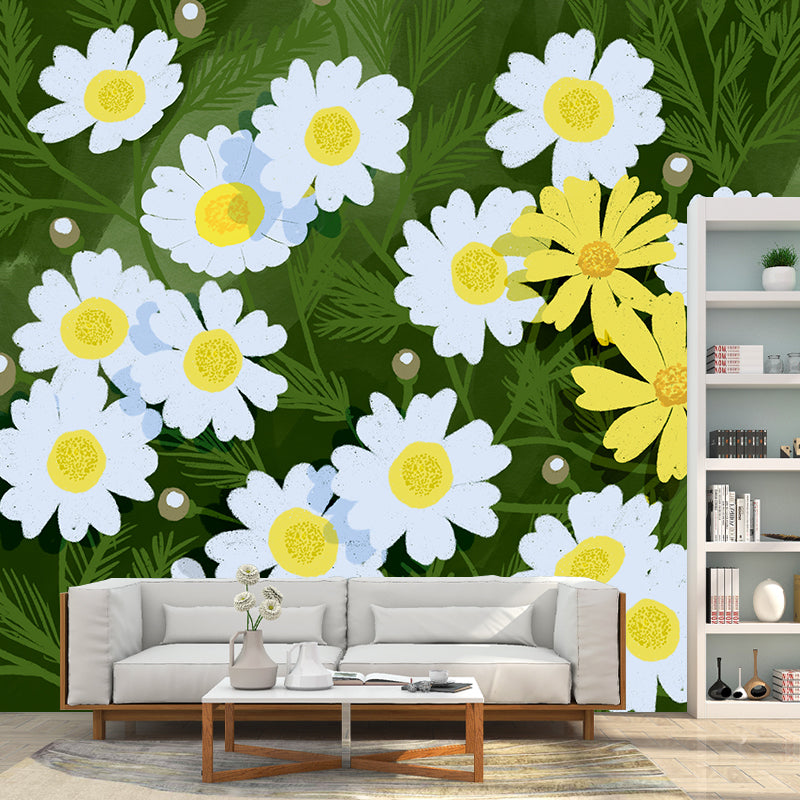 Plant Decoration Mildew Resistant Wallpaper Illustration Sleeping Room Wall Mural