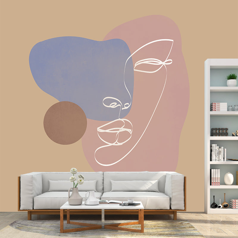 Modern Style Illustration Mural Wallpaper line Art Indoor Wall Mural
