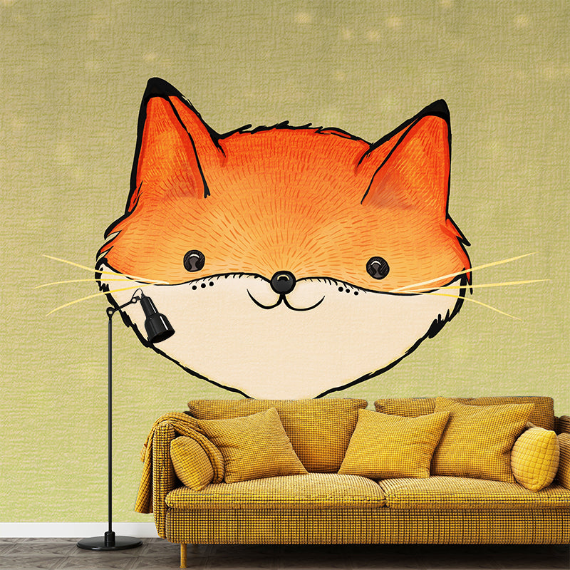 Animals Illustration Resistant Wallpaper Environment Friendly Sleeping Room Wall Mural