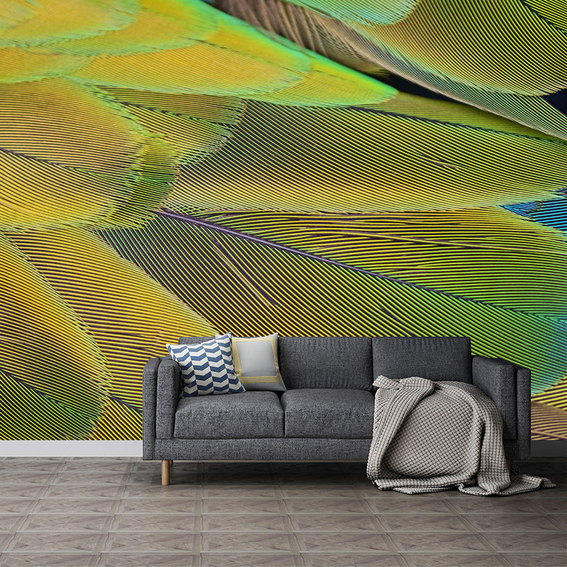 Modern Feather Wall Mural Photography Decorative Stain Resistant Mural