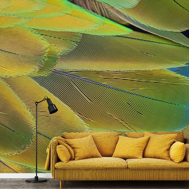 Modern Feather Wall Mural Photography Decorative Stain Resistant Mural