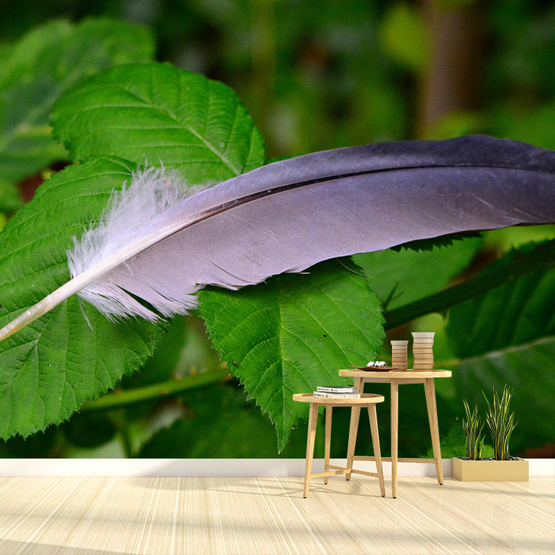 Photography Mural Mildew Resistant Environmental Living Room Feather Wall Mural