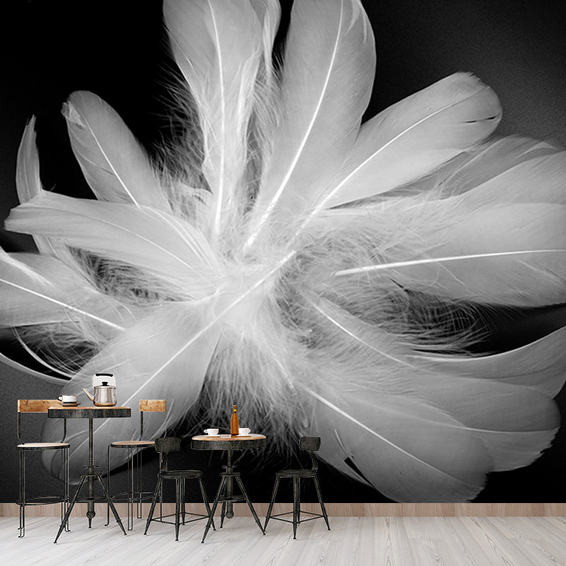Modern Feather Wallpaper Mildew Resistant Photography Decorative Wall Mural