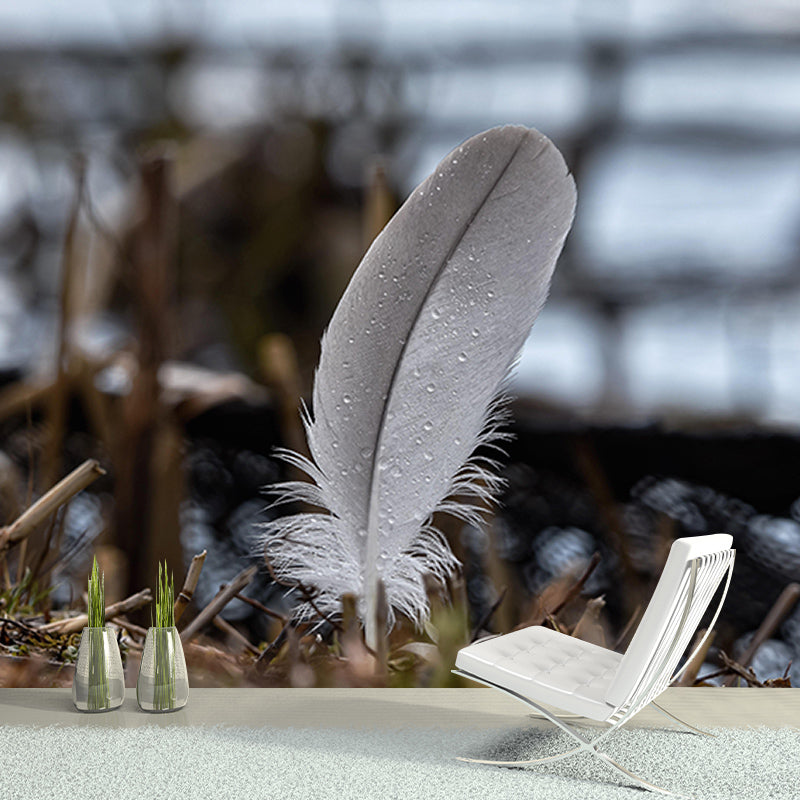 Modern Feather Wallpaper Mildew Resistant Photography Decorative Wall Mural