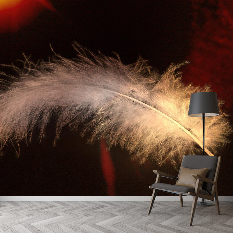 Resistant Feather Wall Mural Living Room Photography Modern Wall Mural