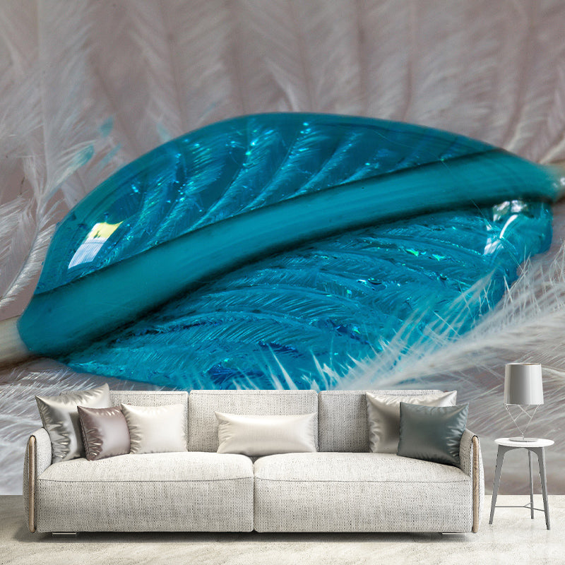 Feather Photography Wall Mural Contemporary Stain Resistant for Accent Wall