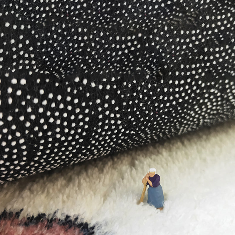 Cartoon Flowers Rug Ellipse Shape Stain Resistant Rug for Home Decor