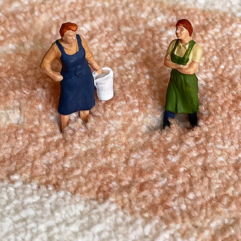 Cartoon Flowers Rug Ellipse Shape Stain Resistant Rug for Home Decor