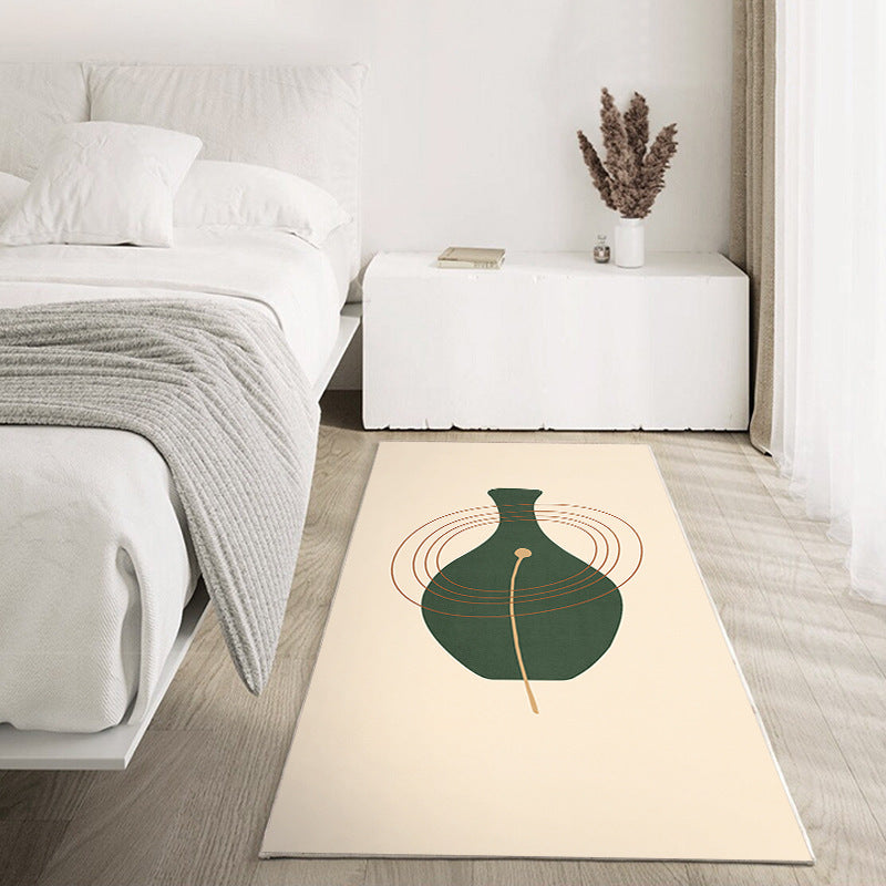 Abstract Color Block Rug Living Room Rectangle Shape Carpet Polyester Washable Area Rug