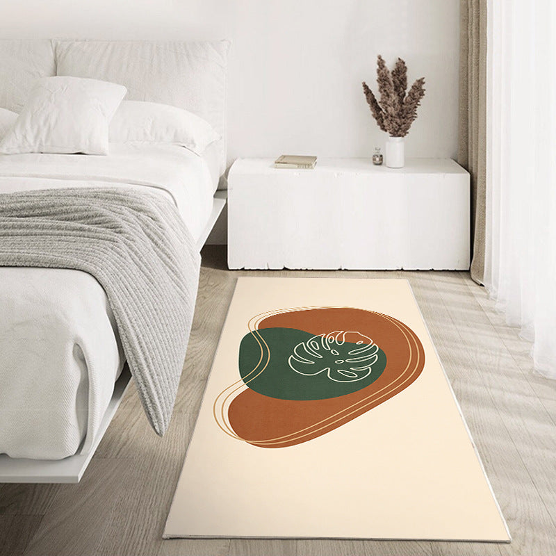 Abstract Color Block Rug Living Room Rectangle Shape Carpet Polyester Washable Area Rug