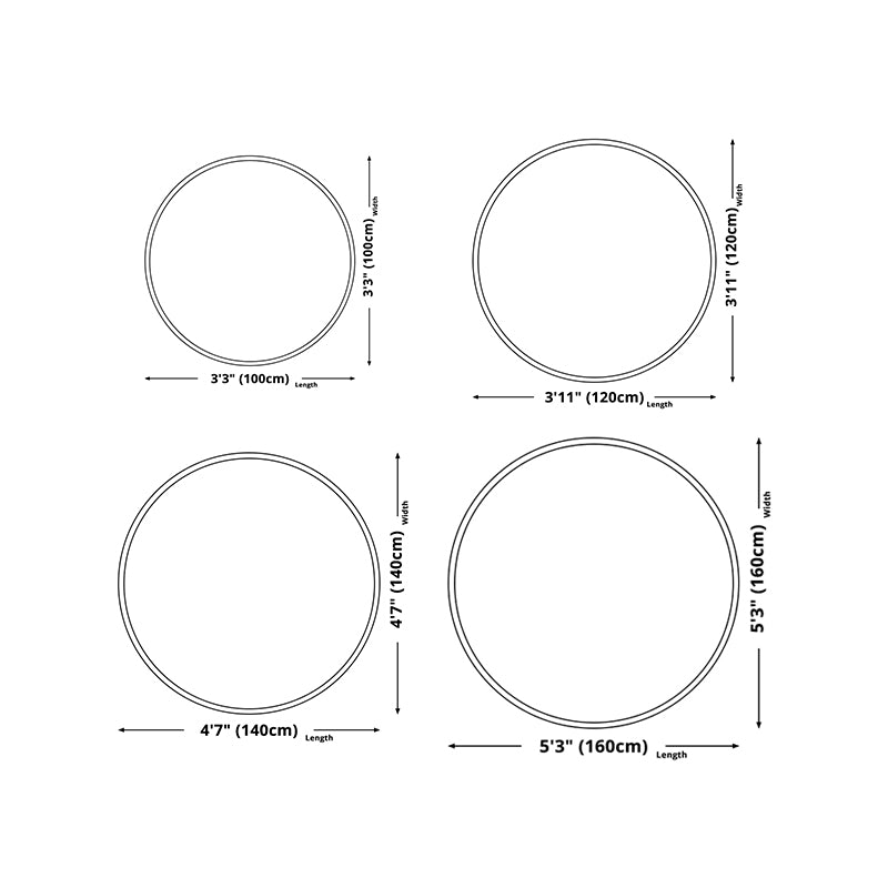 Creative Circular Rug Check Pattern Stain Resistant Rug for Home Decor