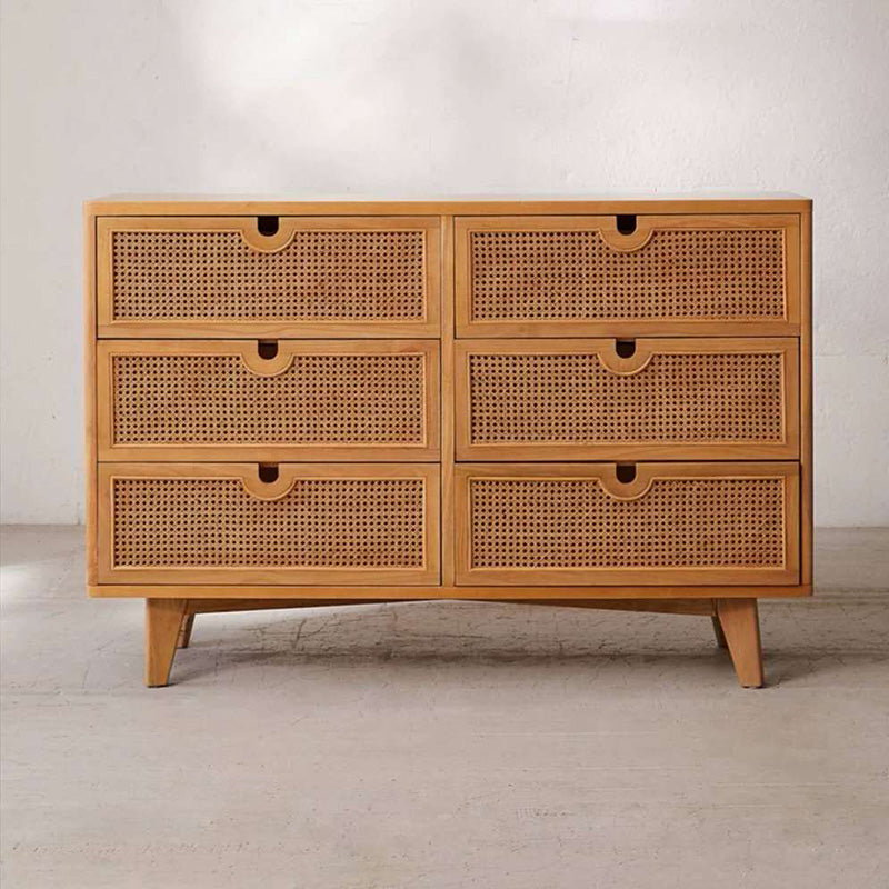 Modern Accent Chest Rectangle Side Cabinet with Natural Finish