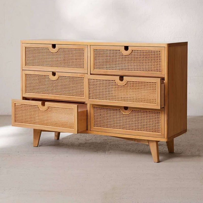 Modern Accent Chest Rectangle Side Cabinet with Natural Finish