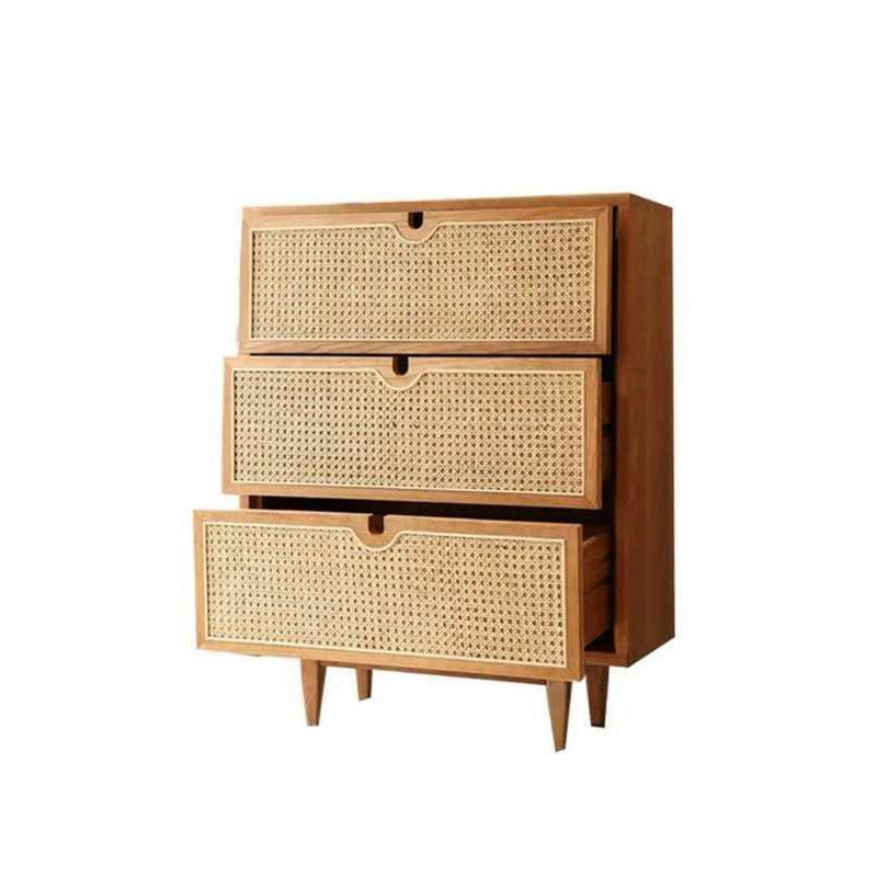Modern Accent Chest Rectangle Side Cabinet with Natural Finish